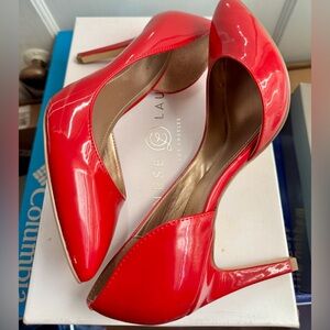 BCBGeneration Haleigh-X Red Patent Leather D'Orsay Pumps Pointed Toe Heels Sz 8